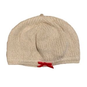 Janie and Jack Girls Knitted Hat Cream with Gold 0-3 months NWT